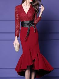 High Low Cocktail Lace Mermaid Midi Dress