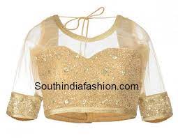 Women's 1920s style glitter sequined vest tank tops. Gold Sequins Blouse South India Fashion