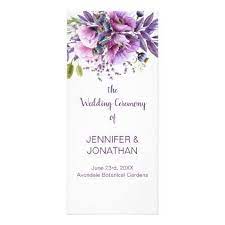 Violet Purple Lavender Flowers Wedding Program Zazzle Com Lavender Wedding Flowers Purple Wedding Flowers Wedding Flowers