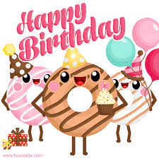 Hot happy birthday fantastic happy birthday gifs. Funny Dancing Donuts Free Happy Birthday Animated Image Download On Funimada Com