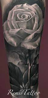 So if you are considering to get a black and white pattern, you are indirectly saving a great deal of money! Amazing Black And White 3d Rose Tattoo On Forearm By Remis