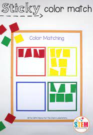 Sticky Color Matching The Stem Laboratory Preschool Color Activities Color Sorting Activities Color Activities