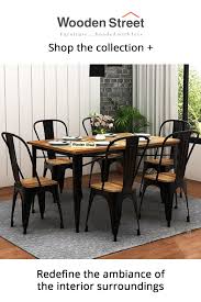 Cora Metal 6 Seater Dining Set 6 Seater Dining Table Wooden Street Furniture