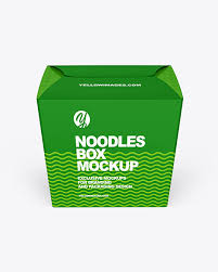 Glossy Noodles Box Mockup In Box Mockups On Yellow Images Object Mockups