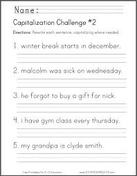 Capitalization Challenge 2 Ccss For First Grade L 1 2 A 2nd Grade Worksheets First Grade Writing First Grade Worksheets
