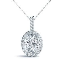T.w.) in 14k white gold or yellow gold online at macys.com. Oval Diamond Halo Pendant At Diamond And Gold Warehouse