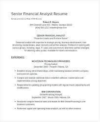 Senior Financial Analyst Resume 1 Financial Analyst Resume Sample If You Are The One That Searches For Financia Financial Analyst Resume Examples Financial