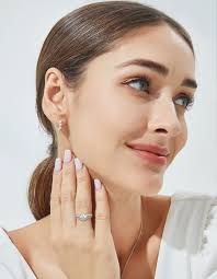 MomentWish Promise Rings, 1Carat Moissanite Engaegment Rings, D Color VVS1  Simulated Diamond 925 Sterling Silver Ring For Women