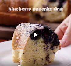 Blueberry Pancake Ring Add Blueberries And Prepared Pancake Mix To A Bundt Pan Bake At 350 For 30 Minutes Bundt Recipes Yummy Breakfast Breakfast Brunch