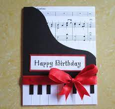 Personalized musical greeting cards are a sure way to put a smile on someone's face, or making your partner's heart skip. Piano Happy Birthday Card Music Themed Birthday Greeting Card Card For Wife Mom Girlfriend Birthday Cards Diy Birthday Card Craft Handmade Birthday Cards