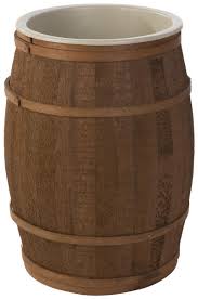 17 Inch Wooden Barrel Dump Bin For Floor Full Size Food Safe Liner Light Brown Perfect For The Pantry Grain S Wooden Food Food Grade Barrels Grain Storage