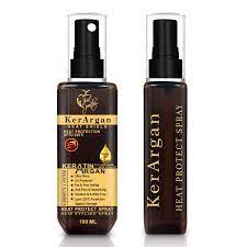 Why is argan oil so good for your hair? Buy Just Peachy Kerargan Keratin Argan Oil Vitamin E Heat Protect Hair Styling Spray For Dry Frizzy Unmanageable Hair Detangling Spray Free From Sulfates Phospates 100 Vegan