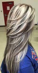Highlights Lowlights Layers Gray Hair Highlights Hair Styles Long Hair Styles