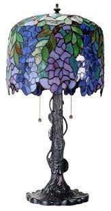 Wisteria Purple Blue Flowers Stained Glass Lamp By Tiffany 25h Wisteria Stained Glass Art Glass Lamp Tiffany Lamps