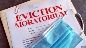 In a legal context, it may refer to the temporary suspension of a law to allow a legal challenge to be carried out. Eviction Moratorium Still In Effect