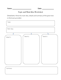 reading worksheets main idea worksheets
