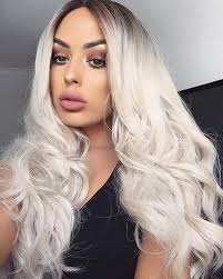 Ombre endows blonde hair with fabulous radiance. Platinum Blonde Ombre Wavy Wefted Cap Synthetic Wig All Synthetic Wigs Evahair