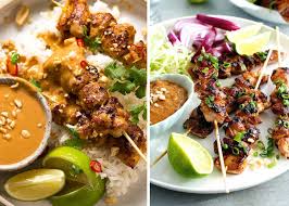 Peanut sauce is used with meat and vegetables, adding flavor to grilled skewered meat, such as satays. Chicken Satay Curry Malaysian Recipetin Eats
