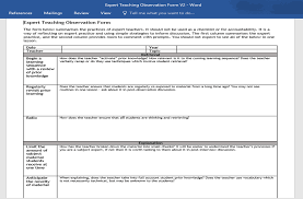 Observers should use the form to provide feedback to teachers about the observation. Observing Expert Teaching A Chemical Orthodoxy