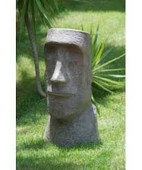 Stores like these often carry lines of cast concrete statuary. Easter Island Man Garden Statue Diy With Hypertufa Concrete Art Cement Art Concrete Sculpture