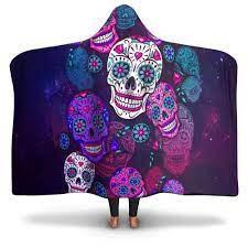 8% coupon applied at checkout save 8% with coupon. Day Of The Dead Sugar Skull Hooded Blanket Cloak Etsy Hooded Blanket Sugar Skull Christmas Gifts For Boys