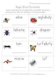 The word family materials included can be used as worksheets or as flashcards by laminating them and cutting them out. Bug Worksheets For Kids Worksheets For Kids Fun Worksheets Unscramble Words