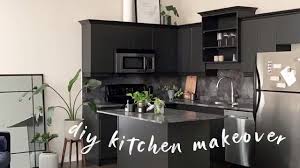 diy modern black kitchen stone