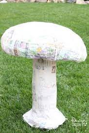 How To Paper Mache A Giant Mushroom Please Please Please Can We Make This I Was Think Mushroom Decor Enchanted Forest Party Alice In Wonderland Tea Party