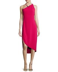 Halston Heritage Sleeveless Asymmetric Cocktail Dress Ruby Dresses Halston Heritage Halston