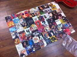 Attach the album covers to thick foam core. Diy Music Cover Art Collage Fun Art Project Music Art Diy Music Collage Cool Art Projects