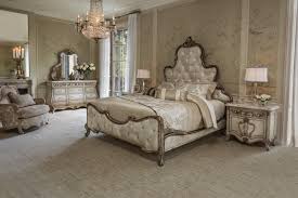 California king platform beds by aico. Aico Platine De Royale 4pc Panel Bedroom Set In Antique Platinum