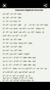 Some Algebraic Formulas Math Methods Studying Math Learning Mathematics
