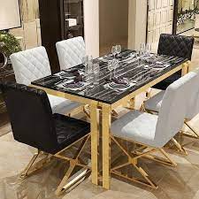 Maybe you would like to learn more about one of these? Modern Upholstered White Pu Leather Dining Chair Set Of 2 Stainless Steel Leg Gold Dining Chair Set Dinning Chairs Modern Leather Dining