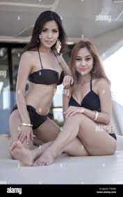 Promotion models in bikinis. Thailand women, boat show. S. E. Asia. sexy  Thai girl Stock Photo - Alamy
