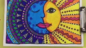 Half sun, half moon by scooby85 on deviantart. Colourful Half Sun And Half Moon Art World Of Geethu Sree Youtube