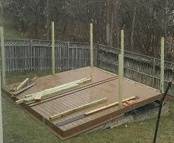 You will just have longer supports on the outside. How To Build A Diy Floating Deck In A Sloped Backyard