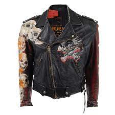 The Great China Wall Mohawk Skull Leather Jacket Mens Leather Jacket Biker Vintage Leather Jacket Leather Jacket