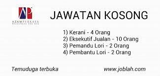 Kekosongan di spp (suruhanjaya perkhidmatan pendidikan) telah membuka peluang jawatan kosong 2021 kepada warganegara malaysia yang. Jawatan Kosong Di Shah Alam Subang Jaya Azam Perkasa Resources Subang Jaya Shah Alam Subang