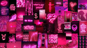 | customized icons, collage wallpapers & more! Neon Pink Aesthetic Collage Wallpaper Pink Neon Wallpaper Iphone Wallpaper Tumblr Aesthetic Neon Wallpaper