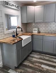 Is butcher block the right material for your kitchen? 25 Homely Gray Kitchen Cabinets For Cool Cooking Space