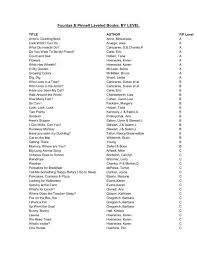Of emotions through the body's attitudes, and, on another level , the speculations. Fp Leveled Books By Level Hpcdsb Firstclass Web Access Page