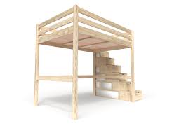 Letto a castello per adulti 120x200 / letto a castello una piazza e mezzo in vendita reggio nell.di alta qualità adatto per alberghi, appartamenti, ostelli, collegi etc. Letto A Soppalco Sylvia Con Scala Cubo Abc Meubles