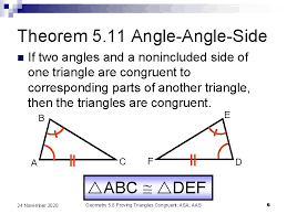Two pairs of corresponding angles and a pair of opposite sides are equal in both triangles. 5 6 Proving Triangles Congruent Using Asa And