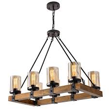 8 Light Wood Kitchen Farmhouse Chandelier Pendant Island Light Fixtures Black Bulb Not Included Farmhouse Goals