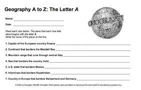 geography a to z free printable worksheets five j s homeschool