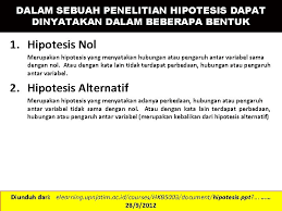 Hipotesis nol (h o) yaitu hipotesis yang akan diuji. Mk Kuliah Statistika Hipotesis Uji Hipotesis Smno Psdl