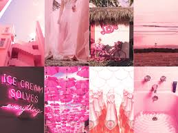 Image is loading photo collage kit pastel pink for wall aesthetic 50 pictures | chic room deco. 40 Piece Hot Pink Wall Boujee Aesthetic Collage Kit Teen Room Decor Parody Art Prints