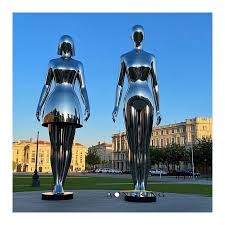 El Yapımı Dekorasyon Paslanmaz Çelik Karşı Cins Heykeli