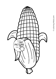 Color the fruit and vegetables coloring page. Maize Vegetable Coloring Page For Kids Printable
