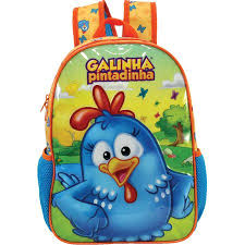 Com cabeça pequena, cantos arredondados e emborrachados e cerdas extramacias. Mochila Galinha Pintadinha Pic Nic 35cm Bazar Horizonte
